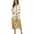 thumbnail image 4 of FOR U DESIGNS Boho Mandala Flower Print Womens Nightgown Soft House Dresses for Women with Pockets, Lightweight Elastic Fabric Robes for Women Zipper Mumu Dress, M, 4 of 8