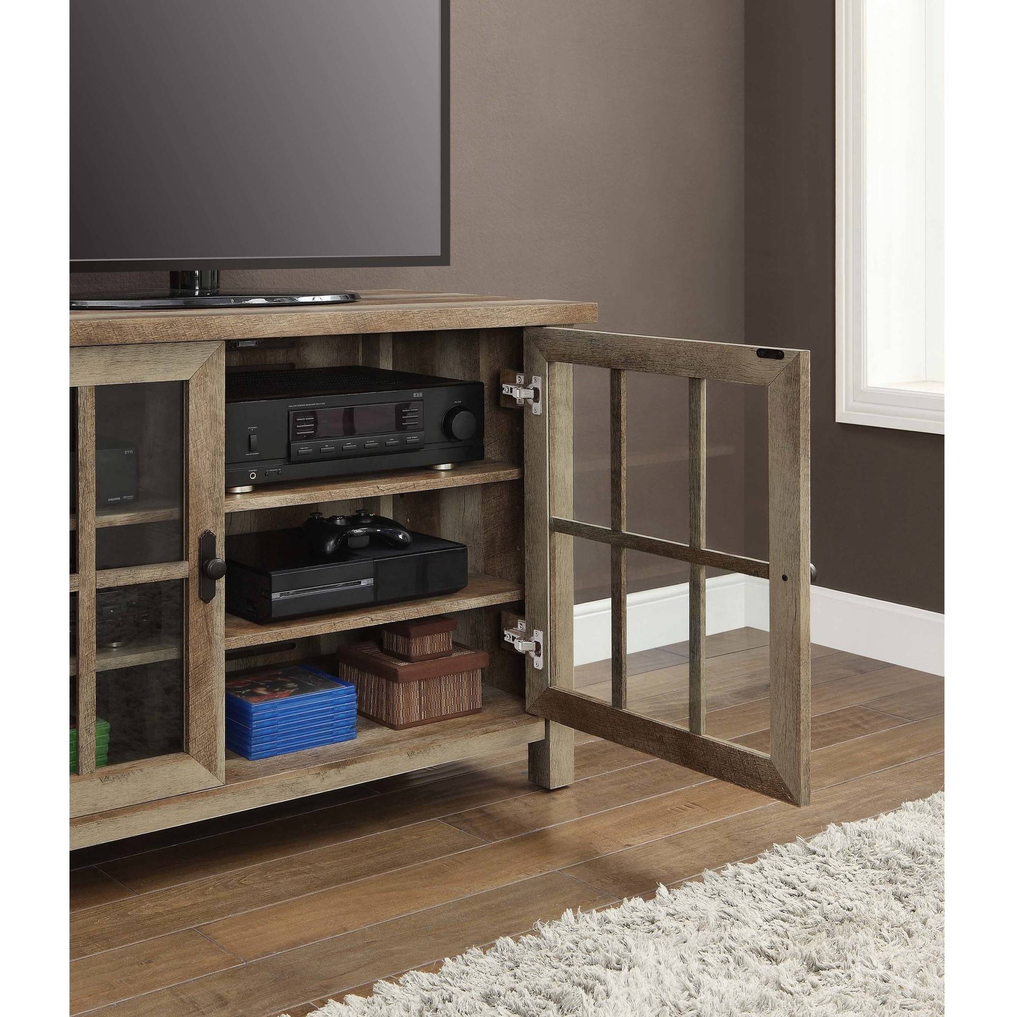 Better Homes & Gardens Oxford Square TV Stand for TVs up to 55", Rustic Brown - image 2 of 12