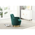 thumbnail image 6 of Velvet Swivel Barrel Chair with Gold Base / American Style for Home Decor, 6 of 6