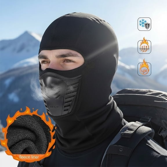 LEJHVAQK Winter Balaclava Face Mask, Windproof Thermal Fleece Lined Ski Mask for Men Women, Breathable Cold Weather Headwear for Outdoor Sports, Motorcycle, Running, Tactical Helmet Liner