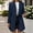 Blue, variant on Trench Coat Women Double Wool Blend Overcoat with Notch Lapel Design Lined Peacoat Womens Coat (RD2 S)