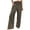 Brown, variant on ZQUUVOU Women's Casual High Waist Elasticity Wide Leg Pants Trousers With Pocket Brown