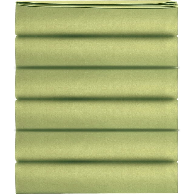 Mocassi 1500 Thread Count Pack of 6 Flat Sheet,Twin , Green