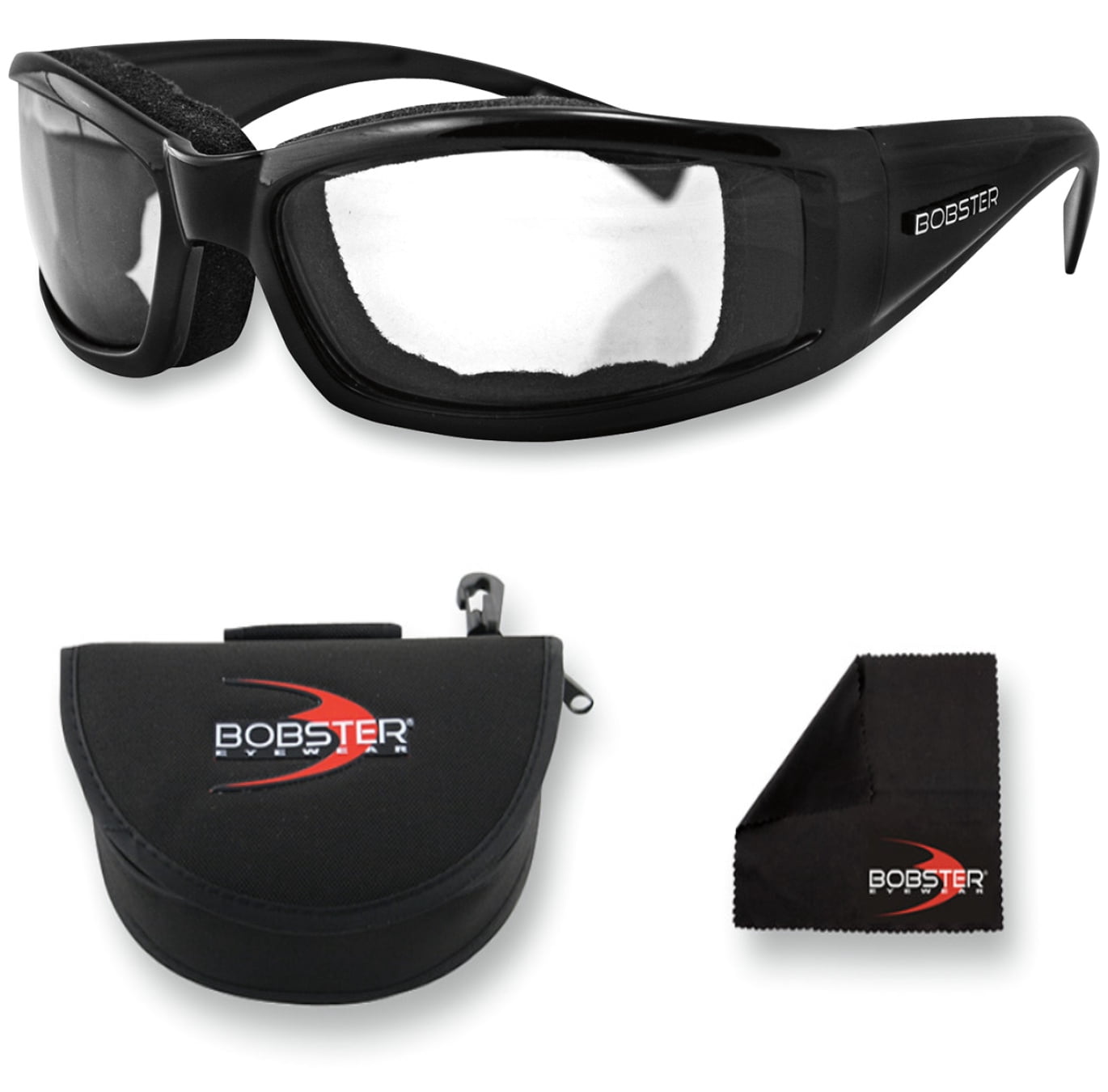 Bobster® Invader Gloss Black Frame Clear Photochromic Lens