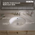 thumbnail image 2 of HOROW 15.75'' White Vitreous China Oval Undermount Bathroom Sink with Overflow, HWTP-R5040D, 2 of 5