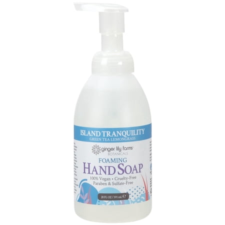 Ginger Lily Farms Botanicals All-Purpose Foaming Hand Soap Refill, Island Tranquility, 100% Vegan & Cruelty-Free, Green Tea Lemongrass Scent, 20 Fl Oz (Pack of 1)