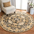 thumbnail image 2 of SAFAVIEH Anatolia Susan Floral Wool Area Rug, Navy/Sage, 6' x 6' Round, 2 of 7