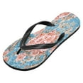 thumbnail image 2 of YAZAOOSummer Flip Flops Creatively Blush Roses on Aqua Simple Beach Sandals, 2 of 8