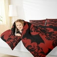 thumbnail image 4 of Manfei Western Damask Print Bedding Comforter Set for Kid, Black Red Bat Twin Comforter Sets, Halloween Theme Reversible Bedding Set, Lightweight Room Decor, 2-Piece, 4 of 8