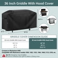 thumbnail image 2 of Unicook Griddle Cover for Blackstone 36 Inch Griddle with Hood, Heavy Duty Waterproof 5482 Flat Top Gas Grill Cover with Handles and Side-closure Straps, Black, 2 of 8