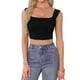thumbnail image 1 of INSPIRAR CHIC Top de Tirantes Sin Mangas Cuello Cuadrado Ajustado Crop para Fiesta XS Negro, 1 of 6
