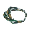 thumbnail image 5 of Unique Bargains 1 Pc Fashion Feather Pattern Cross Elastic Hairband for Women Dark Green, 5 of 6