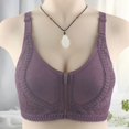 thumbnail image 3 of Skymirror Women Solid Color Bra with Chest Pad No Steel Ring Traceless Breathable Underwear Non-slip Adjustable Wide Strap Front Zipper Push-up Bra Anti-light Sexy Ladies Sports Bra, 3 of 8