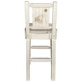 thumbnail image 2 of Homestead Collection Counter Height Barstool w/ Back, w/ Laser Engraved Wolf Design, Clear Lacquer Finish, 2 of 5
