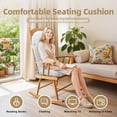 thumbnail image 4 of Millsilo Rocking Chair Cushion 44" x 19" x 4", One-Piece Connected Back & Seat Chair Pad, Indoor Tufted High Back Cushion with Non-Slip Base, Secure Ties, White, 4 of 9