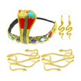 thumbnail image 1 of Conjunto de accesorios para disfraz de reina egipcia Yinane con casco y pulseras de Serpiente, 1 of 8