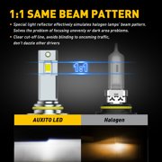 AUXITO 9012 HIR2 LED Headlight Bulb,120W 24000 Lumens, 700% Brighter, 6500K Cool White, Replace hi/lo Beam Halogen, Pack of 2