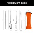 thumbnail image 2 of 4pcs Portable Cutlery with Case, Travel Camping Utensils Set, Reusable Flatware 2 Sets - orange, 2 of 5