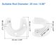 thumbnail image 2 of Soporte de barra de armario Uxcell, 2 piezas de soporte de armario con brida en forma de U de acero inoxidable para barra de 25 mm de diámetro, blanco, 2 of 7