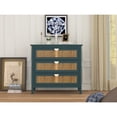 thumbnail image 6 of Zateety 3 Drawer Storage Cabinet, Natural Rattan Dresser Chest, Wood Grain MDF Organizer for Bedroom Living Room Study- Dark Green, 6 of 9