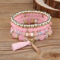 thumbnail image 1 of 1pcs pulsera de cuentas de madera bohemia, pulseras de cuentas de cristal, alas colgante borla multicapa joyería elástica joyería de las mujeres Feliz Sencillez, 1 of 1