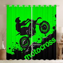 Castle Fairy Motorcycle Motocross Blackout Curtains Set of 2 (52x84 Each) for Female Men Adults,Extreme Sport Window Curtains,Dirt Bike Curtains and Drapes,Breathable Home Decor