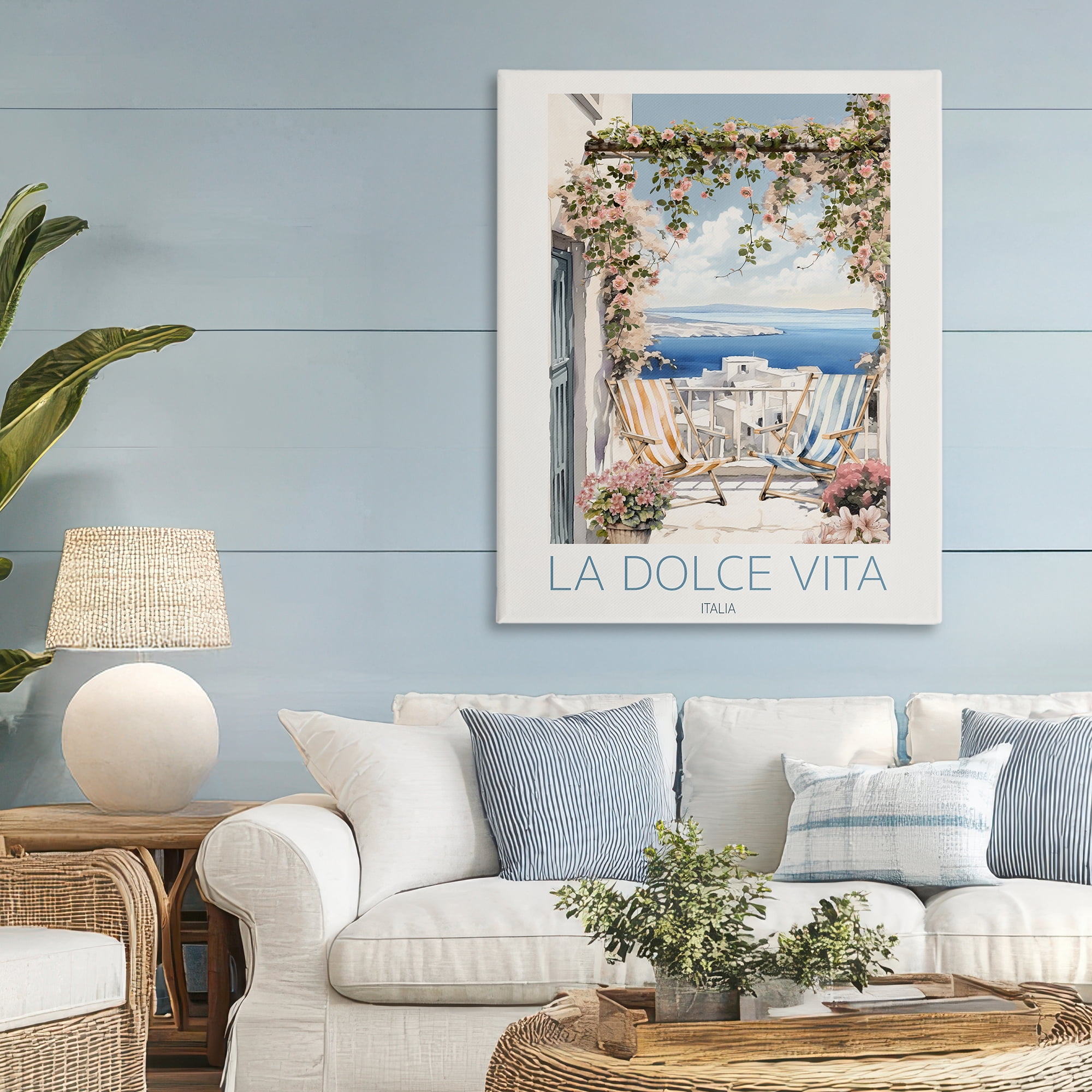 Stupell Industries Coastal Italian Balcony View Canvas Wall Art, design by CAD Designs