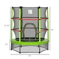 thumbnail image 7 of Resenkos 5ft Kids Trampoline with Safety Enclosure Net, for Children Ages 3-6 Years - Green, 7 of 7