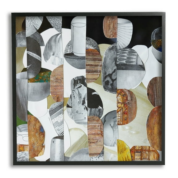 Stupell Nubian Sundance Abstract Shapes Collage Abstract Painting Black Framed Art Print Wall Art