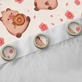 thumbnail image 4 of jejeloiu Brown Kawaii Capybara Black Out Curtains,Pink Cherry Blossom Curtains Pack of 2 (42x63 Each) For Teens, 4 of 6