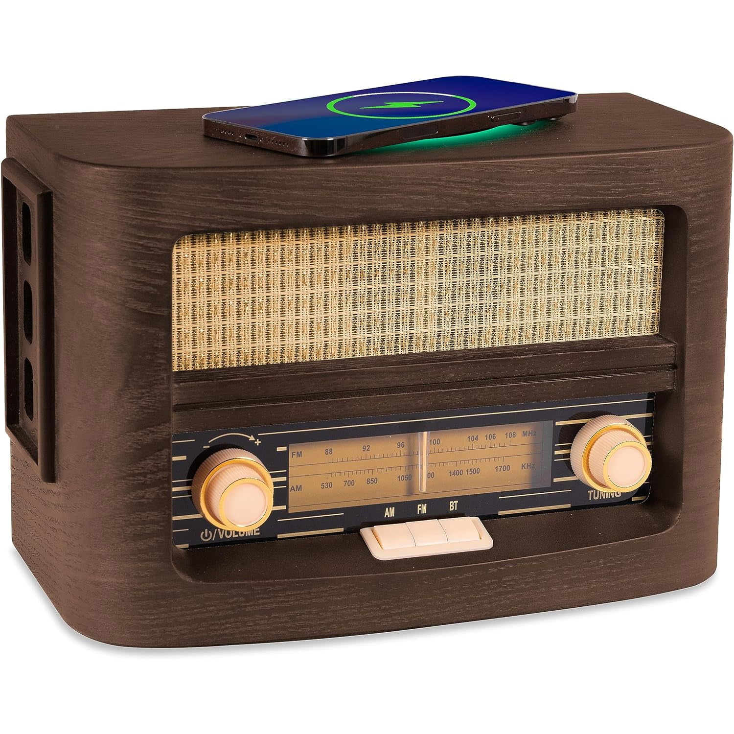 Fuse Audio VINT Retro Vintage Radio Speaker with Wireless Charging