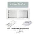 thumbnail image 5 of Sierra Grates 2 Way Sidewall & Ceiling Register - 6 inch X 14 inch Glacier White, 5 of 6