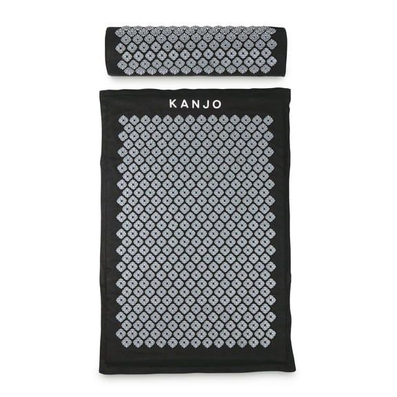 Kanjo Acupressure Mat Set Mat: 24 X 34 Inch / Pillow: 6 X 22 Inch Black White KANMATXL