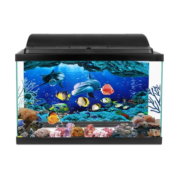 Aquarium Background, Non-<span Style="background:red"></span> Self-adhesive Fish Tank Poster, Clear Pattern Bright Color No Fading Aquarium For Fish Tanks Bathroom Inddoor Outdoor
