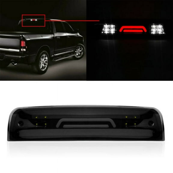 Car LED Smoke Third Brake Cargo Light Fit for RAM 1500 2500 3500 2009-2018,1 x Third Brake Light,black