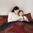 thumbnail image 4 of Manfei Retro Leopard Stars Print Queen Comforter Set,Playful Design Comforter Sets Queen,Brown Red,Black Reversible,3 Pieces,1 Comforter and 2 Pillowcases, 4 of 7