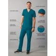 thumbnail image 3 of Adar Addition Go-Basic Scrub Set for Men - Classic V-Neck Scrub Top & Cargo Scrub Pants - A9300 - Caribbean Blue - M, 3 of 7