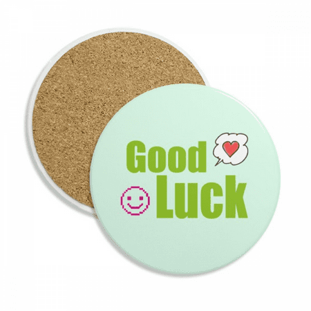 

Good Luck Lovely Text Multicolor Coaster Cup Mug Tabletop Protection Absorbent Stone