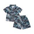 thumbnail image 3 of Hiijoy Toddler Boys 2Pcs Hawaii Outfits Summer Beach Button Down Shirt & Shorts Set, Sizes 12M-5T, 3 of 3