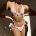 thumbnail image 1 of WILLBEST Trajes de Baño Mujer Completo Conjunto de Bikini de Tanga de Dos Piezas de Color Puro Para Mujer Traje de Baño de Triángulo Sexy Trajes de Baño de Tiras, 1 of 7