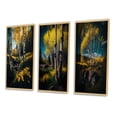 thumbnail image 3 of Designart "Blossoming Birches on Sunny Lake Day II" Landscape Forest Framed Wall Art Set Of 3 - Yellow Forest Frame Canvas Set For Living Room Decor, 3 of 6