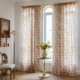 thumbnail image 6 of PixelForge Floral Curtains 84 inch Linen Farmhouse Curtains for Living Room,Flower Patterned Light Filtering Bedroom Window Curtain,1 Panel,Beige, 6 of 6