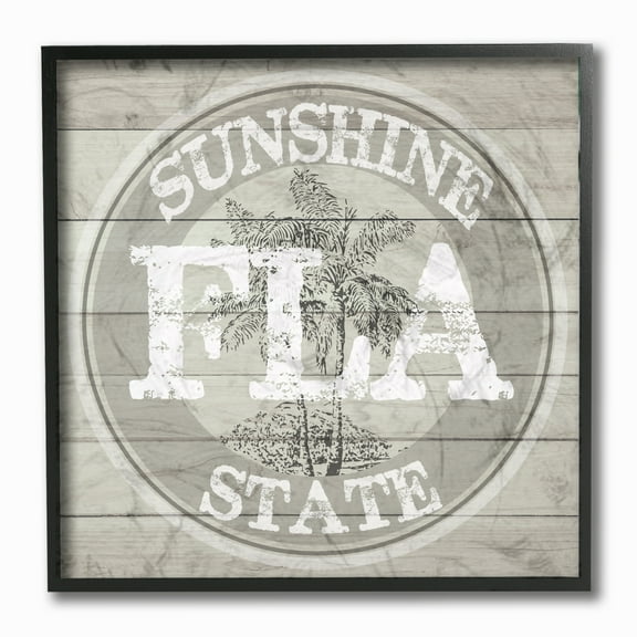 The Stupell Home Decor Collection Florida Sunside State Medallion Framed Wall Art