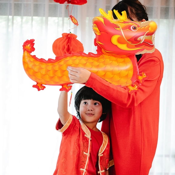 ELAYARD Dragon Balloons Assorted Colors Aluminum Foil Decorations for Chinese New Year Party Supplies
