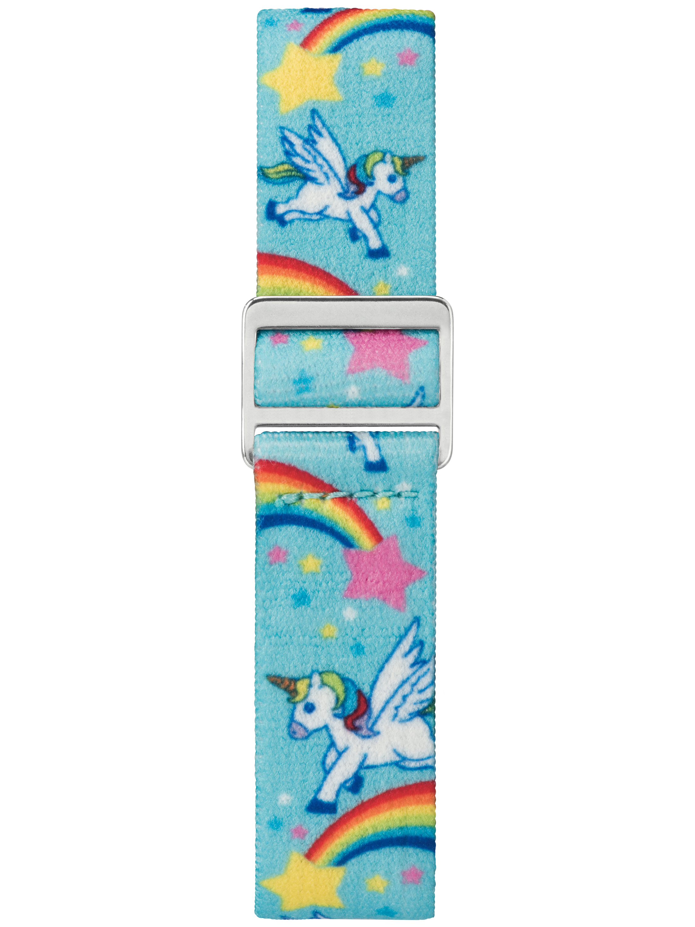 Timex Girls Time Machines Teal/Rainbows & Unicorns Watch, Elastic Fabric Strap