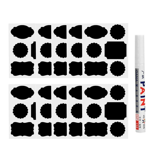 Yixx 1 Set Marker Sticker Irregular Shape Writable Sticky Glass Bottle Condiment Stickers Labels Stationery Supplies