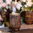 thumbnail image 6 of Efavormart 3 Pack | 5" Rose Gold Mercury Glass Speckled Votive Candle Holder Vase, Hurricane Candle Holder with Wavy Column Design, 6 of 11