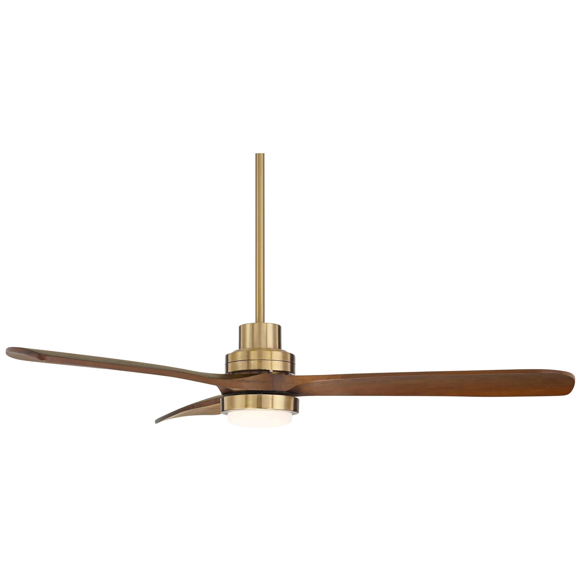 Casa Vieja 52" Delta Modern Indoor Ceiling Fan 3 Blade CCT LED Light Remote Control Soft Brass Finish Bedroom Living Room DC Motor