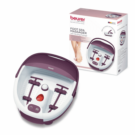 Beurer Bubble Foot Bath Spa, Water Tempering, Relaxing Vibration Massage and Bubble with Pedicure Attachments,