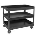 thumbnail image 1 of Hirsh 3 Shelf RTA Metal Utility Cart 36 x 24 Black, 1 of 2
